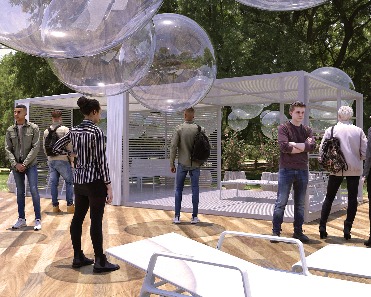 3d visualization and rendering of outdoor event for event design
